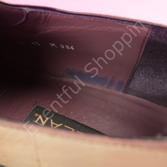 Mezlan Shoes Mens 15 M Cream Black Dress Two Tone Chisel Toe Derby Blucher - Picture 13 of 15